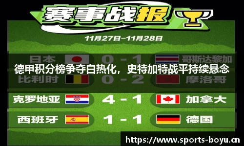 德甲积分榜争夺白热化，史特加特战平持续悬念